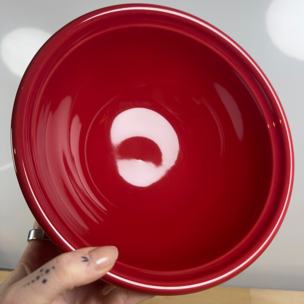 Emile Henry France Red Ceramic Mixing Bowl 8 Inch Round Stoneware 34.20 - Picture 8 of 11